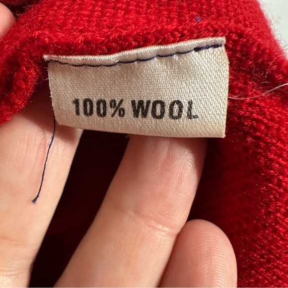 Blarney 100% wool red jacket/sweater, sz 18, navy trim, fall, autumn, quality - Picture 6 of 9